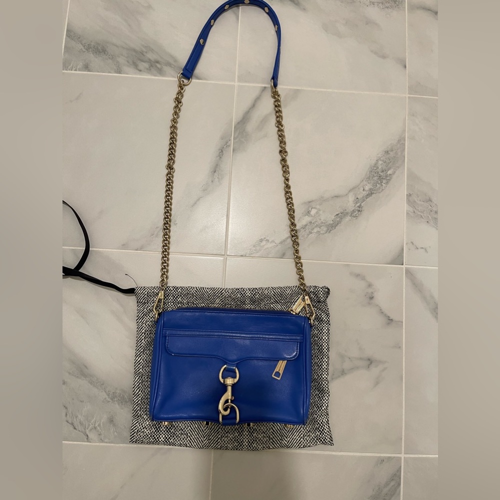 Rebecca Minkoff, bright royal blue crossbody bag.